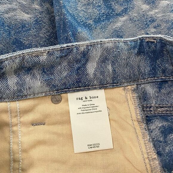 RAG & BONE Skirt Denim NWT Midi SId Jacquard Blue Size 24 XS - Picture 9 of 13